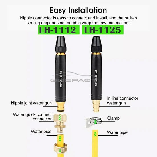 💦 Portable Hose Nozzle 🚿 Adjustable Spray for Car Wash, Garden & Cleaning 🌿